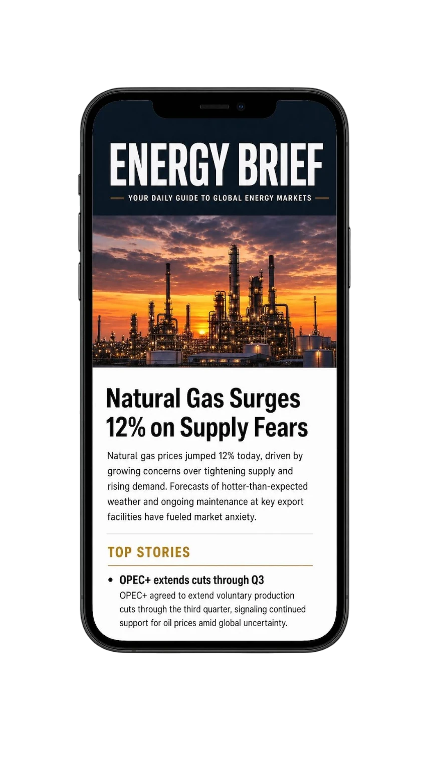 Energy Brief For Iphone or Android upstream midstream downstream oil and gas news